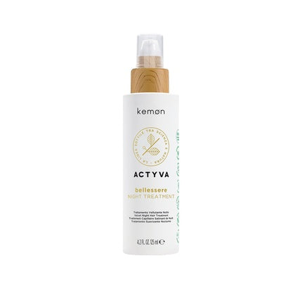Kemon Actyva Bellessere Night Treatment Hair Care with Velvety Effect Argan and Linseed Oils Rinse-Free 125ml