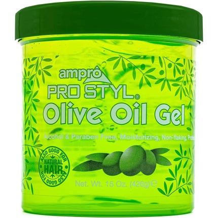 Ampro Pro Styl Protein Styling Gel Moisturizes and Defines Strands Helps Protect and Hydrate Tames and Adds Shine without Weighing Down Tresses Alcohol and Paraben Free Olive 426g