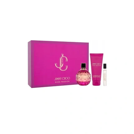 Jimmy Choo Rose Passion Eau De Parfum Set 100ml Body Lotion 100ml Mini 75ml