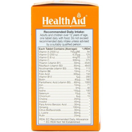 HealthAid Mega-Multi's with Ginseng Vegetarian Tablets 30