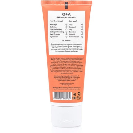 Q+A Ginger Root Daily Moisturiser - Calming Face Moisturiser