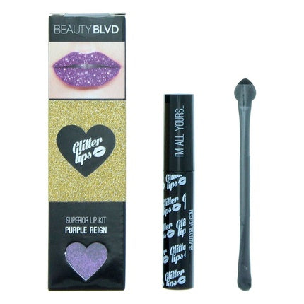Beauty Blvd Glitter Lips Purple Reign 3 Piece Gift Set