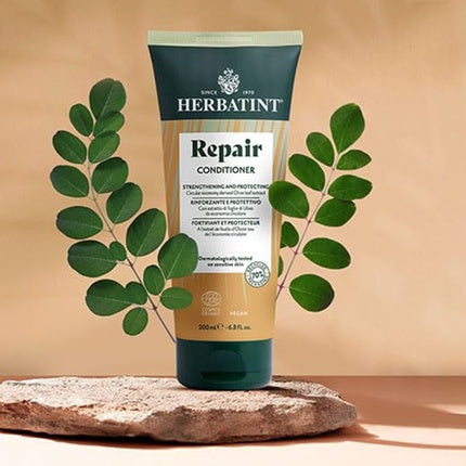 Herbatint Repair Conditioner Bio Repair Conditioner 200ml Nourishes and Repairs Damaged Dry Hair 99% Natural Ingredients with Moringa and Olive Extracts