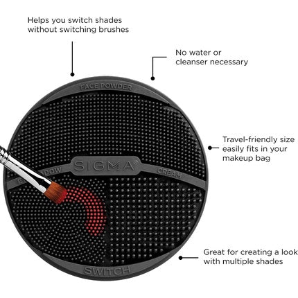 Sigma Switch Silicone Makeup Shade Switching Tool Flexible Mat Portable Cosmetic Brush Cleaner with Double-Sided Textures