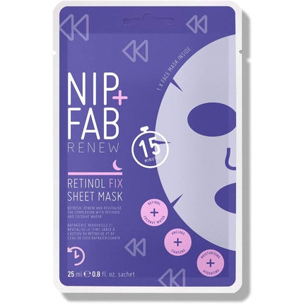Nip + Fab Retinol Fix Sheet Mask for Face with Coconut Water and Edelweiss Flower Extract 24ml