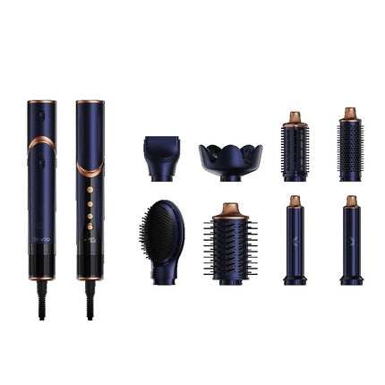 Lovio Multistyler Airstyle Hair Dryer And Curling Iron Lvhs001bl 1400w In Navy Blue And Copper