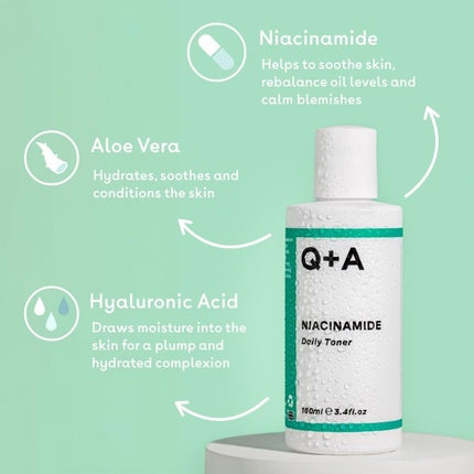 Q+A Niacinamide Daily Toner for Face 100ml - Pore Refining and Hydrating