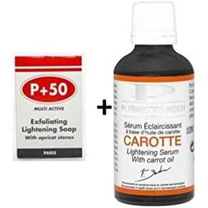 Pr. Francoise Bedon Carrot Lightening Serum 50ml with P+50 Exfoliating Lightening Soap 200g