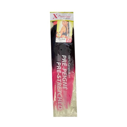 X-Pression Pre-Combed Hair T1b Pink 1x2 - Synthetic Hair Extension
