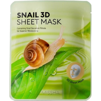 Missha Hydrating Face Mask With Snail Extract Snail 3d Sheet Mask 23 G