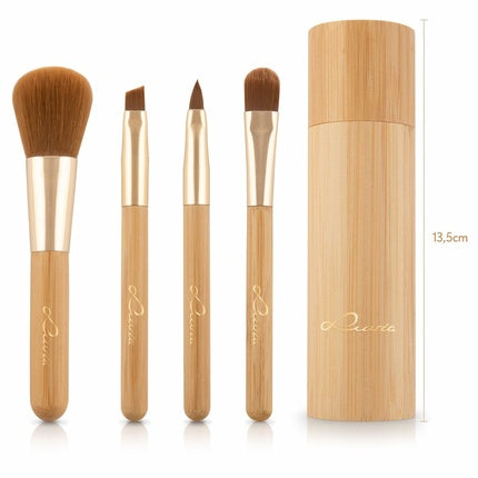 Luvia Travel Brush Set Travel Bamboo in Gold - Vegan