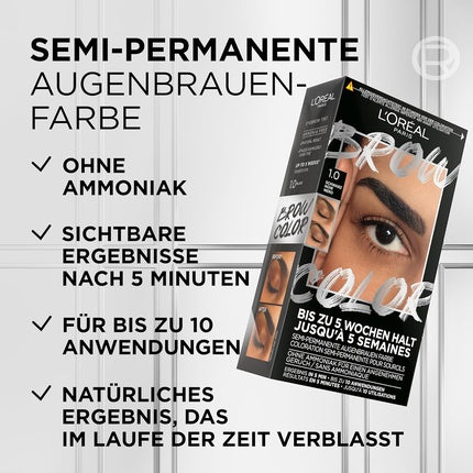 L'Oréal Paris Brow Color for a Radiant and Perfectly Groomed Look Ammonia-Free Brow Color 5.0 Brown