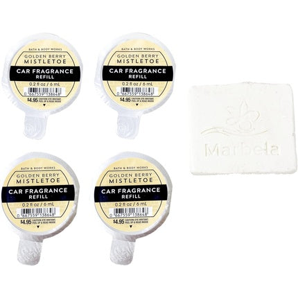 Bath & Body Works Golden Berry Mistletoe Car Fragrance Refills - Pack of 4