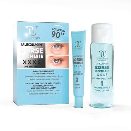 Natur Unique Ialucollagen Eye Bags XXXS - Effective Treatment for Bags and Dark Circles for Men and Women in just 90 Seconds. Tightening Effect, Lasts 8 Hours