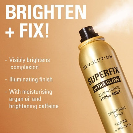 Revolution Superfix Glow Fixing Mist Makeup Setting Spray Radiant Finish