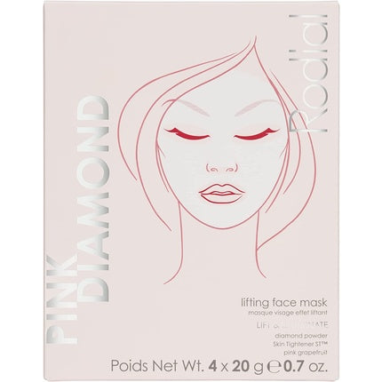 Rodial Pink Diamond Lifting Face Sheet Mask with Diamond Powder and Vitamin C - Pack of 4 Sachets