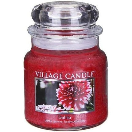 Village Candle Dahlia Glass Jar Red 9.8 x 9.5 x 10.1 cm