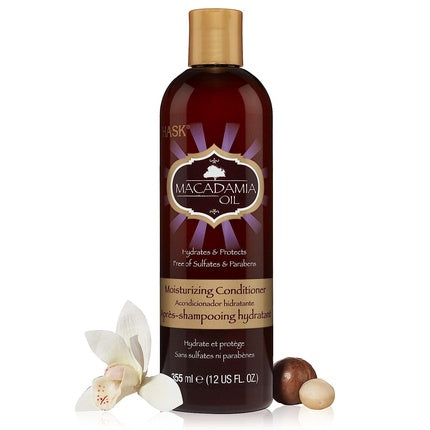 HASK Macadamia Oil Conditioner Moisturizing for All Hair Types Color Safe and Cruelty-Free 355mL