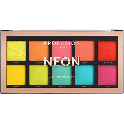Profusion Cosmetics Neon 10 Shade Palette Multicolour