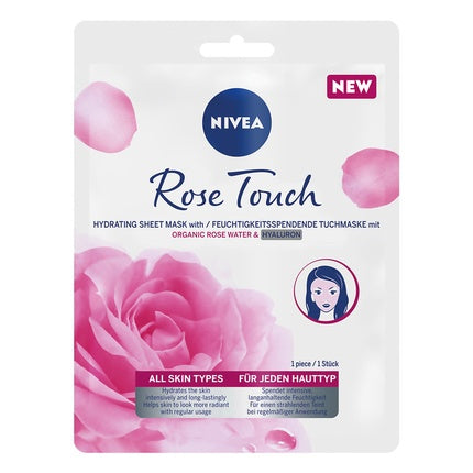 Nivea Rose Touch Hydrating Sheet Mask - Intensely Moisturizing Mask With Organic Rose Water For All Skin Types