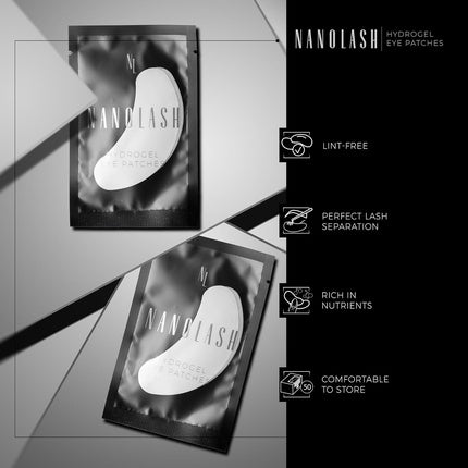 Nanolash Hydrogel Eye Patches 50 Pairs - Eye Pads for Eyelash Extensions