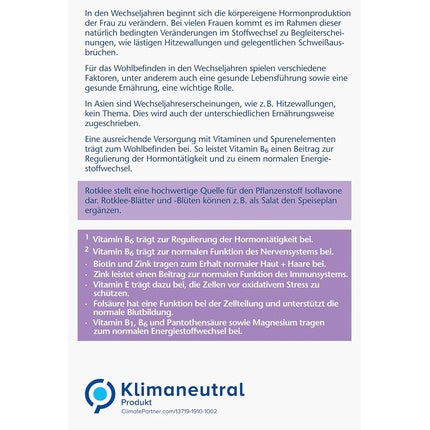 Doppelherz Meno Red Clover + Evening Primrose Oil + Biotin Nutrients for Women in Menopause with Plant Isoflavones 30 Capsules