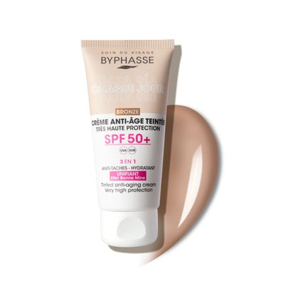 Byphasse Anti-Aging Facial Cream With Color Spf 50 Bronze 50ml