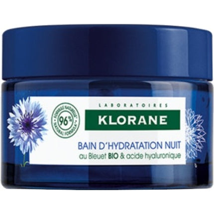 Klorane Organic Cornflower Night Moisturising Bath 50 Ml With Hyaluronic Acid For Dehydrated And Tired Skin