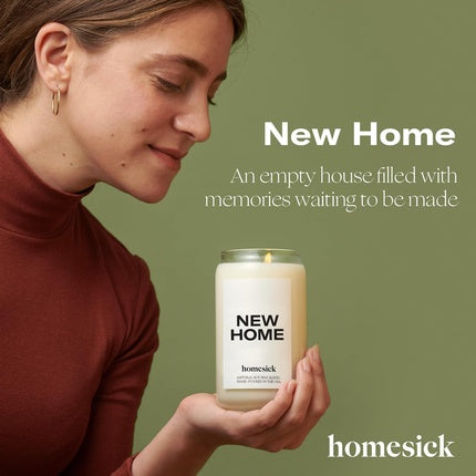 Homesick Premium Scented Candle New Home Scents of Jasmine Cedarwood 13.75 oz 60-80 Hour Burn Natural Soy Blend Candle Home Decor Relaxing Aromatherapy Candle