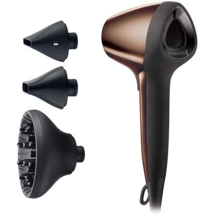 Remington Ionen Air3D Hair Dryer Bronze 3D Airflow Technology 110km/h 3 Heat & 2 Speed Settings 2 Styling Nozzles + Diffuser