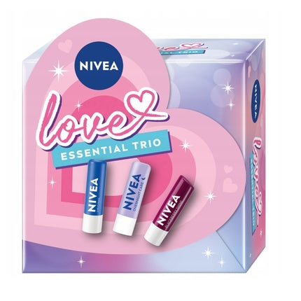 Nivea Love Essential Trio Lip Balms Original Overnight Care Blackberry Shine 3x48g