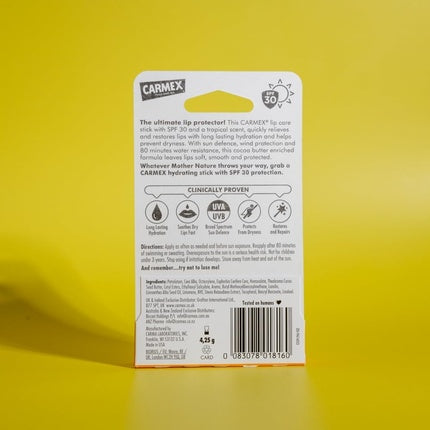 Carmex Lip Balm Tropical Stick SPF30 4.25g - Lipcare with Sun Defense
