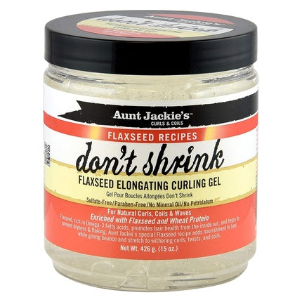 Aunt Jackie's Flaxseed Recipes Don't Shrink Elongating Hair Curling Gel 15oz