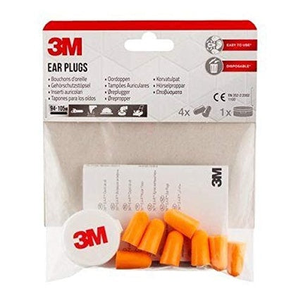 3M 1100C4 Earplugs with Storage Box 8 Pieces - Pack of 4