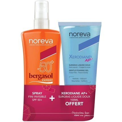 Noreva Bergasol Expert Spray Invisible Finish SPF 50+ 125ml with After-Sun Milk Face