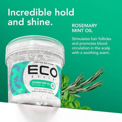 Eco Style Rosemary Mint Eco Styler Hair Gel Hydrate and Style Alcohol-Free 473ml