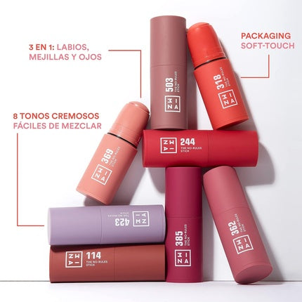 3INA MAKEUP The No Rules Stick 503 Nude Blush Stick Matte with Hyaluronic Acid Cream Blush for a Natural Finish Vegan Cruelty Free Full Size