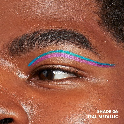 NYX Makeup Epic Wear Metallic Liquid Waterproof Eyeliner-Teal Metal-0.12 oz