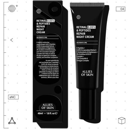 Allies Of Skin Retinal 0.05% Peptides Repair Night Cream with Encapsulated Retinol