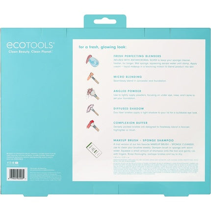 EcoTools Limited Edition Ready Set Glow Makeup Accessory and Care Kit 6 Piece Gift Set