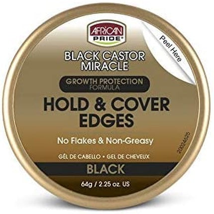 African Pride Black Castor Miracle Black Hold & Cover Edge Gel 64g