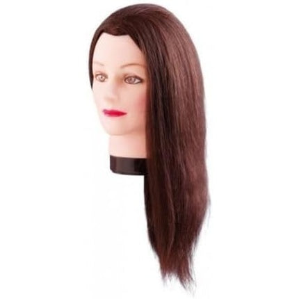 Comair Estelle Training Head Real Hair Brown