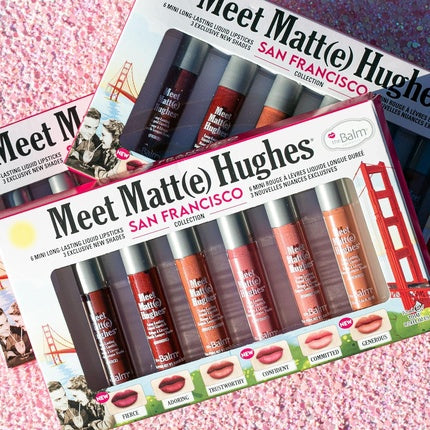 theBalm MEET MATTE HUGHES San Francisco Set of 6 Mini Long-Lasting Liquid Lipsticks 2.4 fl. oz.