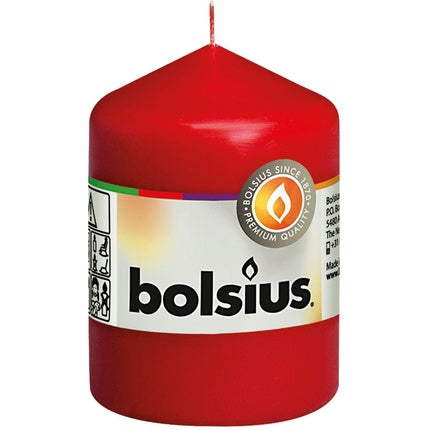 Bolsius Pillar Candle 80mm X 58mm Red