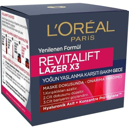 L'Oréal Paris Revitalift Laser X3 Care Night Cream with Hyaluronic Acid Anti-Aging Night Mask