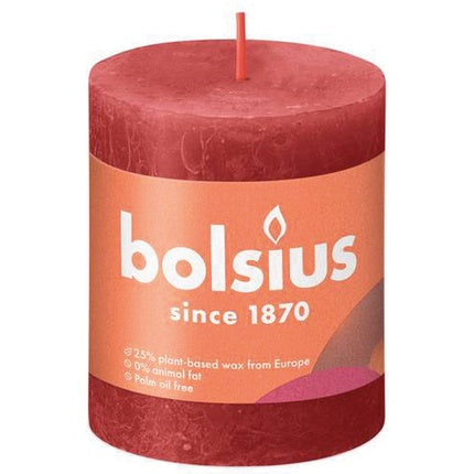 Bolsius Rustik Cheroot Candle 80x68 Delicate Red