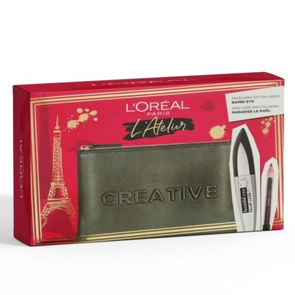 L'Oreal Paris Atelier Pouch Set with Bambi Mascara and Pencil