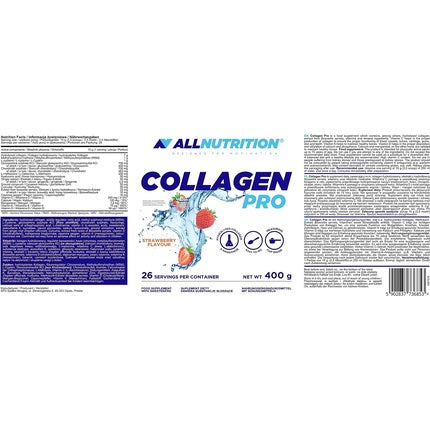 ALLNUTRITION Collagen Pro Turmeric MSM Chondroitin Hyaluronic Acid Ginger Extract Curcumin Dietary Supplement 400g Strawberry