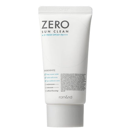 Rom&Nd Zero Sun Clean Sunscreen For Face Spf50+ Pa++++ 01 Fresh 50ml