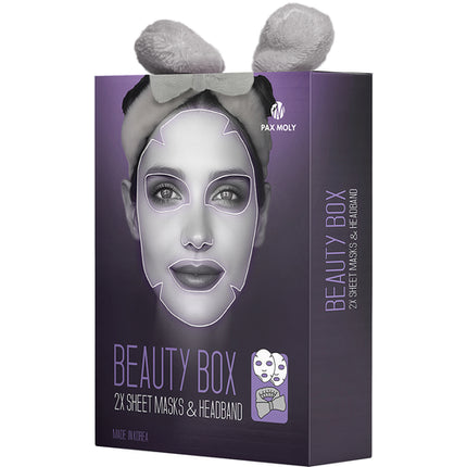 Pax Moly Luxury Box, Set Of 2 Sheet Masks With Cosmetic Headband 25 Ml